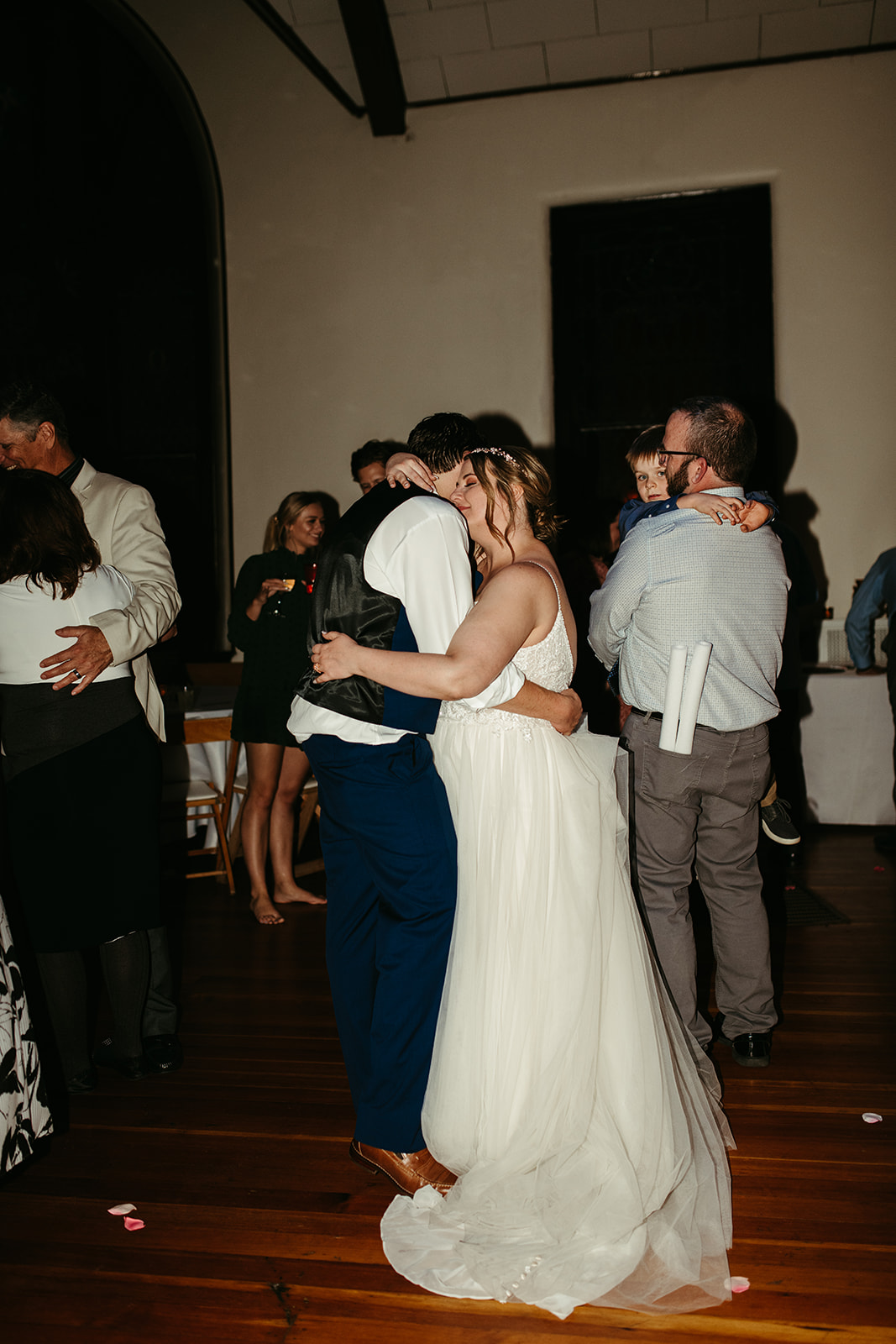 a newlywed couple dancing in Newport KY wedding space with vaulted ceilings