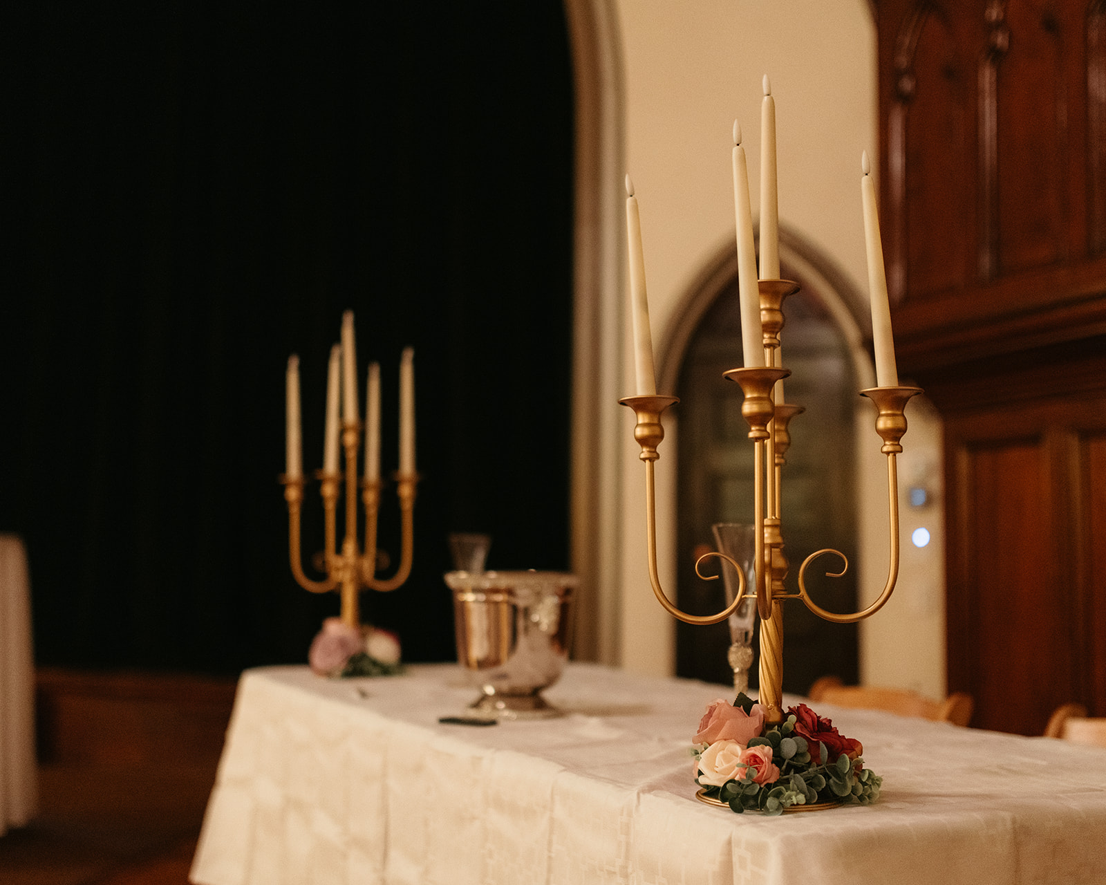 a serene celebration of life setup at a event space near Cincinnati